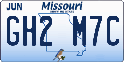 MO license plate GH2M7C