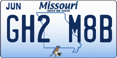 MO license plate GH2M8B