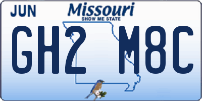 MO license plate GH2M8C