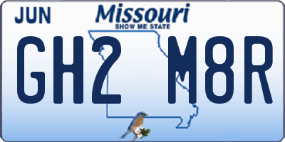 MO license plate GH2M8R