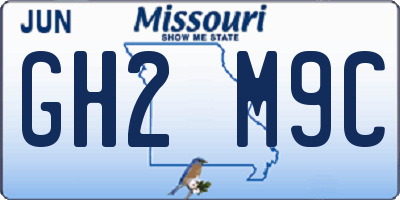 MO license plate GH2M9C