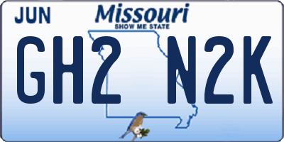 MO license plate GH2N2K