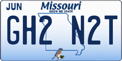 MO license plate GH2N2T