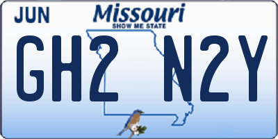 MO license plate GH2N2Y