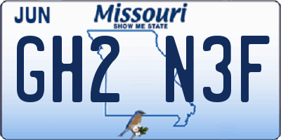 MO license plate GH2N3F
