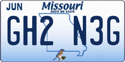 MO license plate GH2N3G