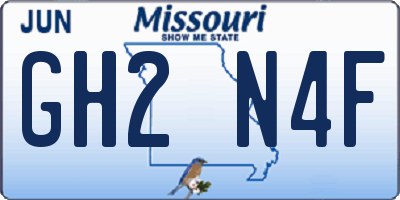 MO license plate GH2N4F