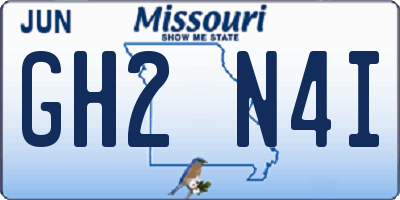 MO license plate GH2N4I