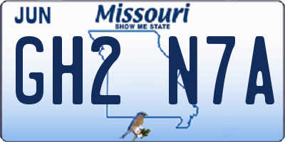 MO license plate GH2N7A