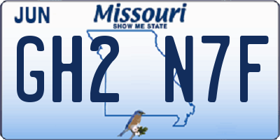 MO license plate GH2N7F