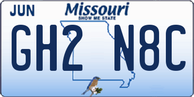 MO license plate GH2N8C