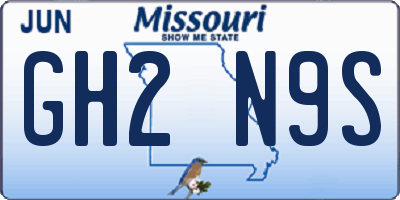 MO license plate GH2N9S