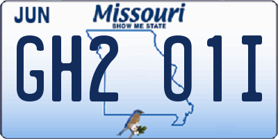 MO license plate GH2O1I