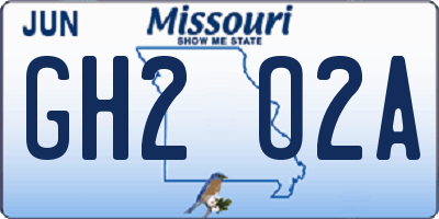 MO license plate GH2O2A
