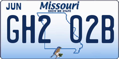 MO license plate GH2O2B