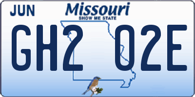 MO license plate GH2O2E