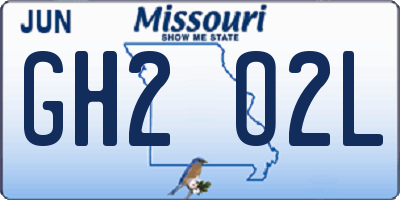 MO license plate GH2O2L