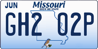 MO license plate GH2O2P