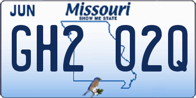MO license plate GH2O2Q
