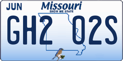 MO license plate GH2O2S