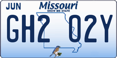 MO license plate GH2O2Y