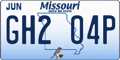 MO license plate GH2O4P