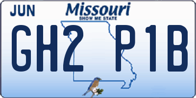 MO license plate GH2P1B