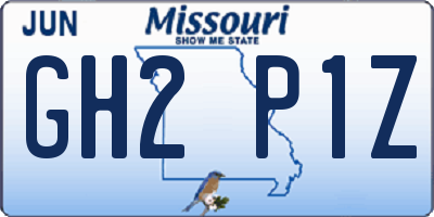 MO license plate GH2P1Z