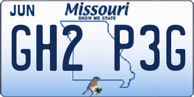 MO license plate GH2P3G