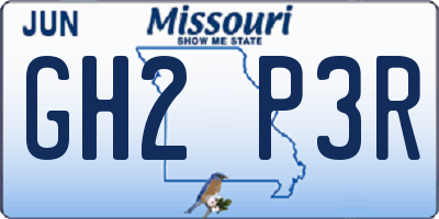 MO license plate GH2P3R