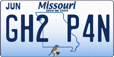 MO license plate GH2P4N