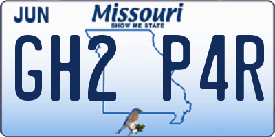 MO license plate GH2P4R