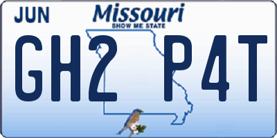MO license plate GH2P4T
