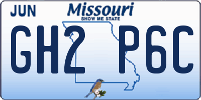 MO license plate GH2P6C