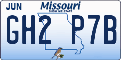 MO license plate GH2P7B