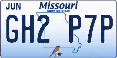 MO license plate GH2P7P