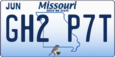 MO license plate GH2P7T