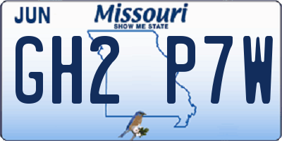 MO license plate GH2P7W