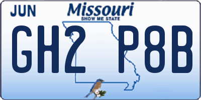 MO license plate GH2P8B