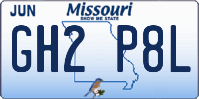 MO license plate GH2P8L