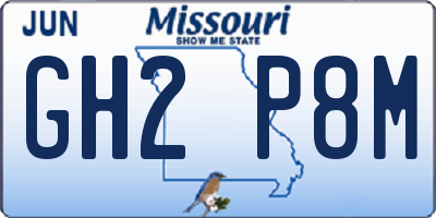 MO license plate GH2P8M