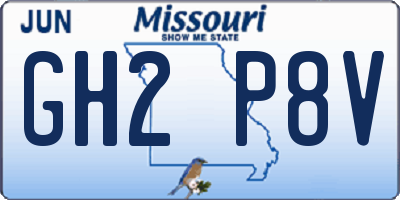 MO license plate GH2P8V