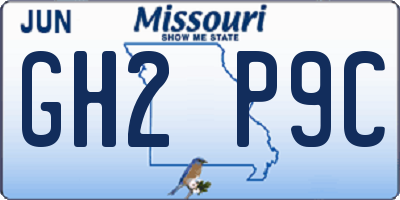 MO license plate GH2P9C