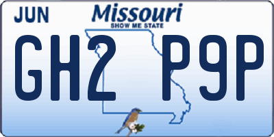 MO license plate GH2P9P