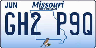 MO license plate GH2P9Q