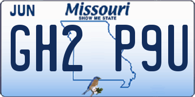 MO license plate GH2P9U