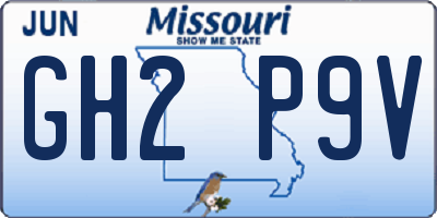 MO license plate GH2P9V