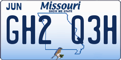 MO license plate GH2Q3H