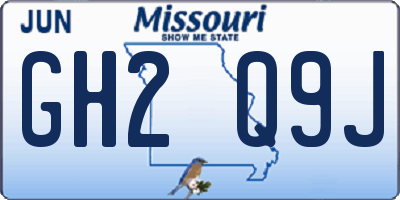 MO license plate GH2Q9J