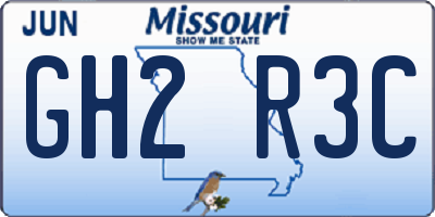 MO license plate GH2R3C